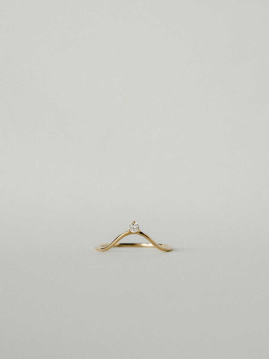 Wave Diamond Ring, 0.065 CT