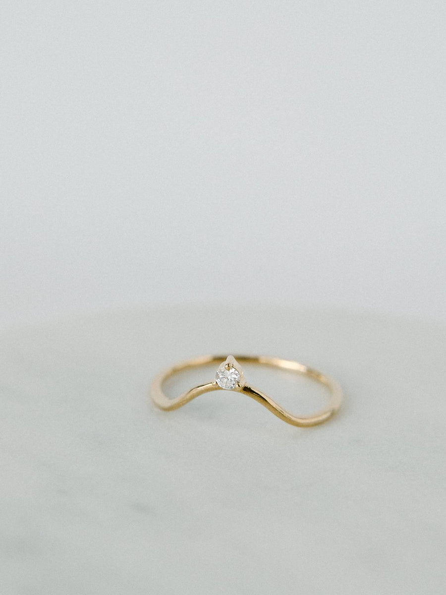 Wave Diamond Ring, 0.065 CT